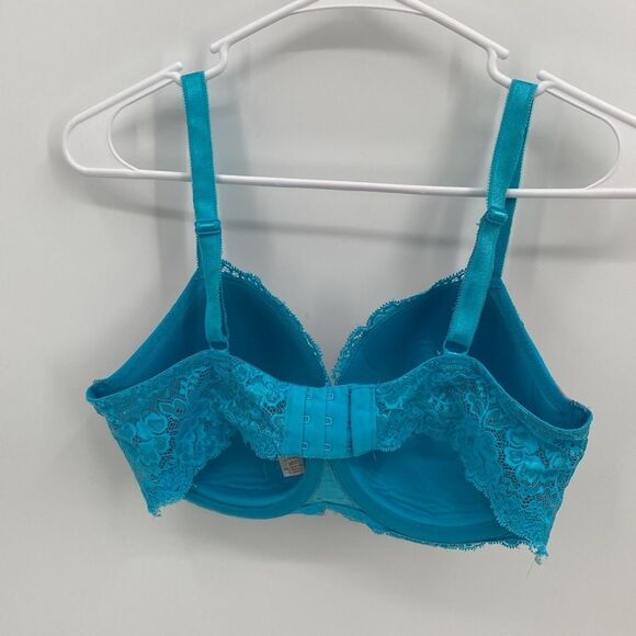 Victoria's Secret Dream Angels Lined Demi 36DD Blue Floral Lace - Picture 3 of 6